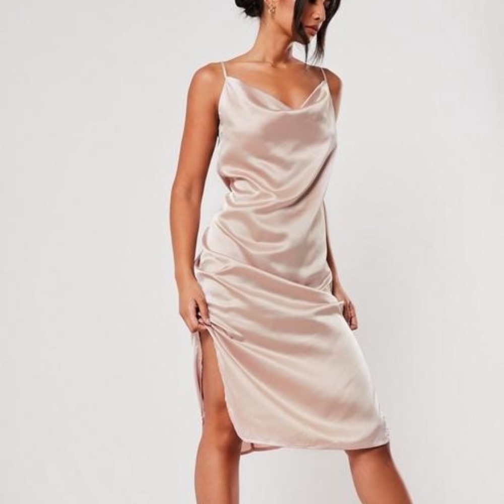 Missguided “petite” cowl neck midi dress
